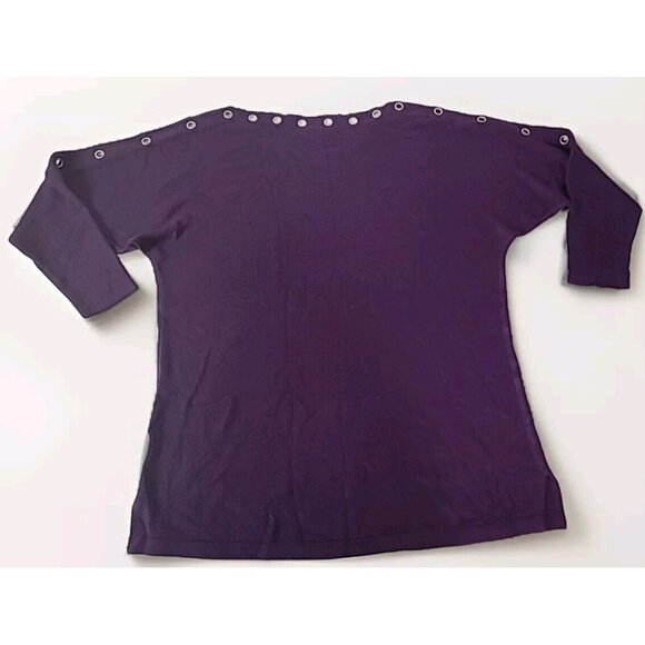 Antthony Originals Tunic Sweater Sz M Purple Pullover Grommets @ Collar & Sleeve - Picture 2 of 10